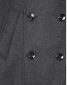Gray wool three-quarter coat