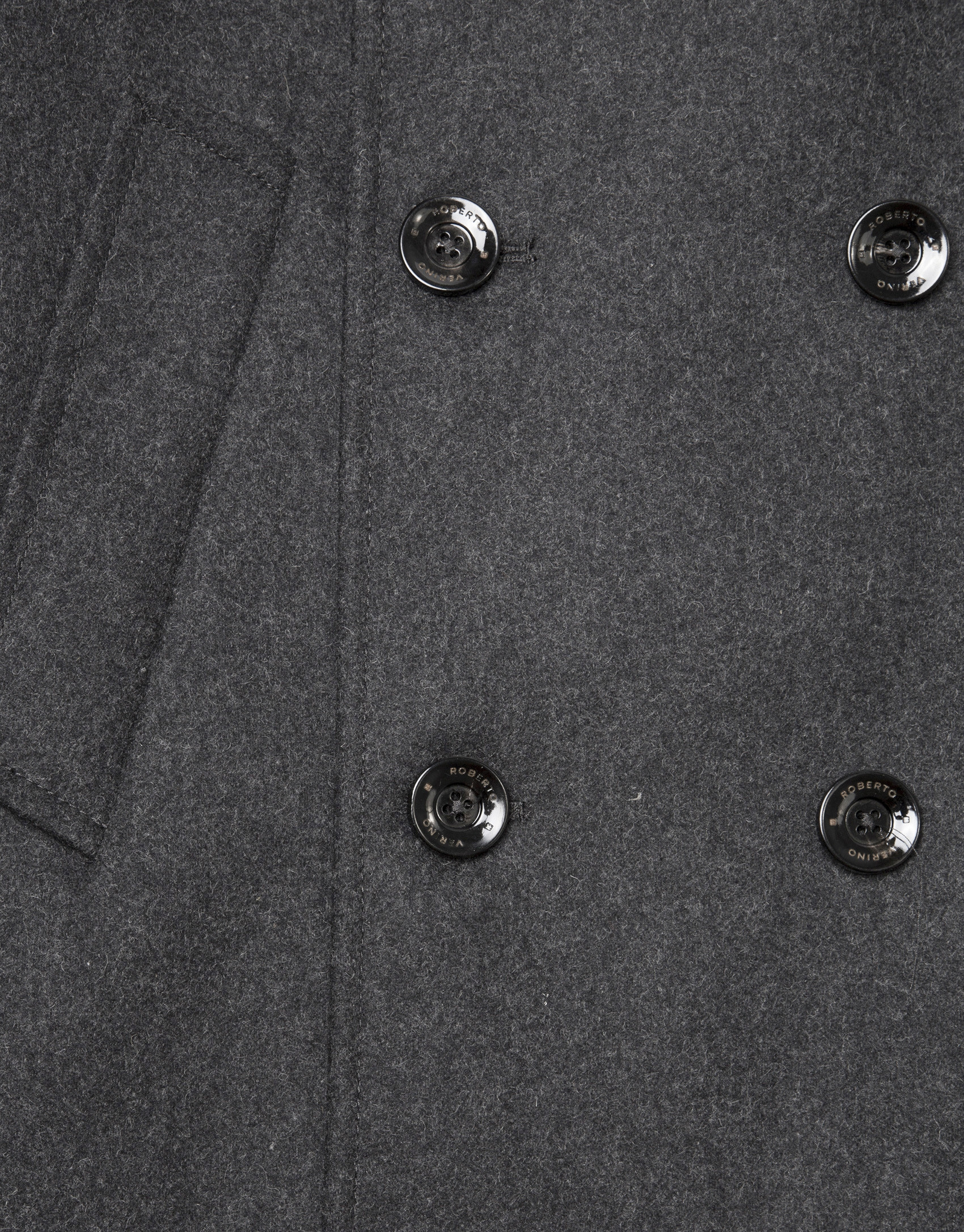 Gray wool three-quarter coat