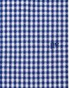 Navy blue Vichy shirt with white design
