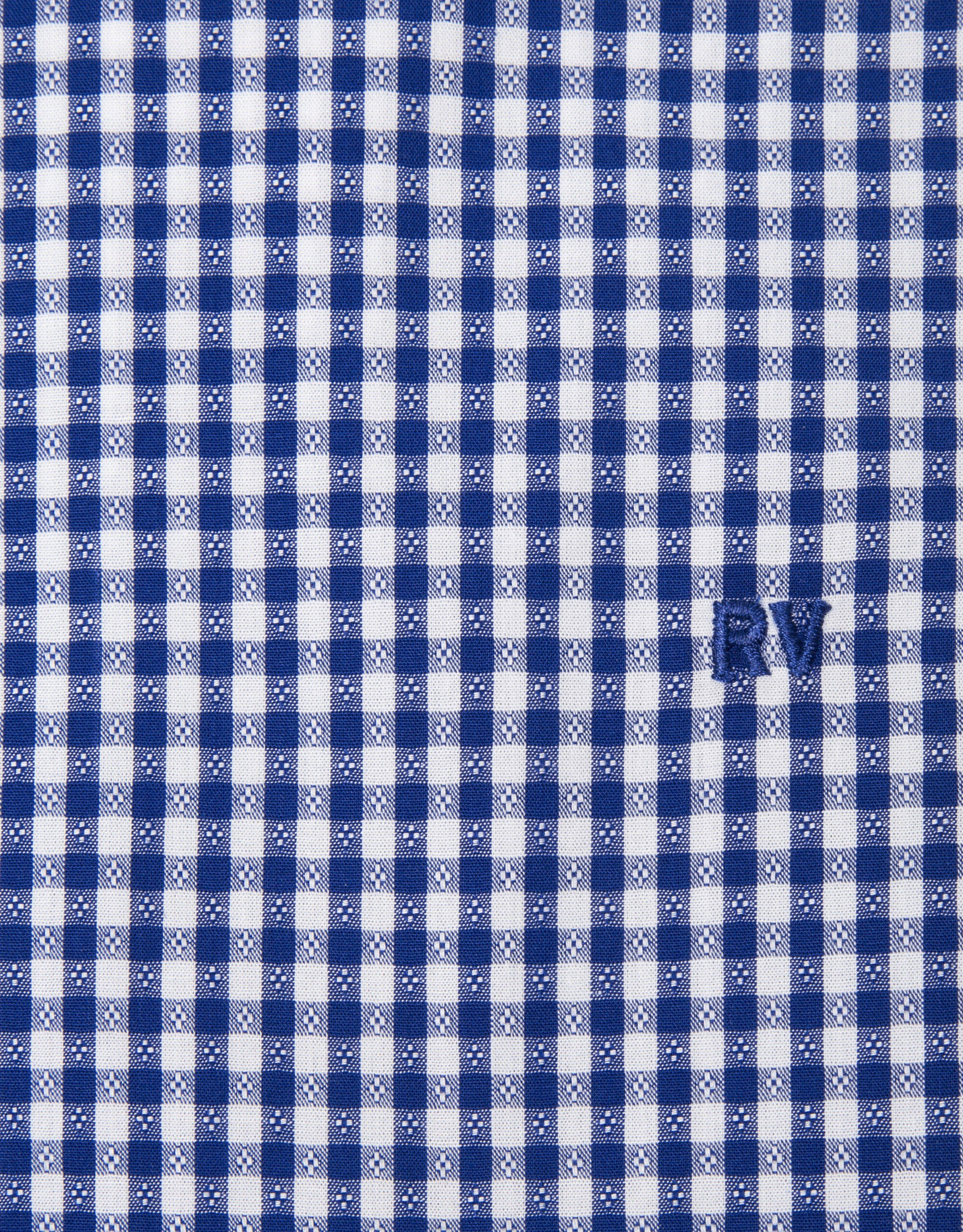 Camisa en vichy marino con fantasía blanca