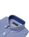 Camisa en vichy marino con fantasía blanca