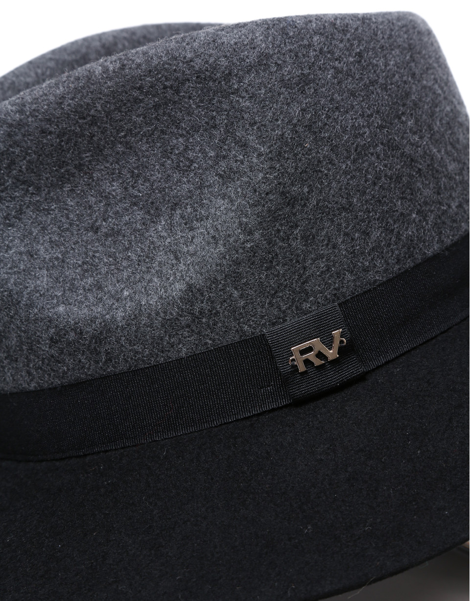 Sombrero fedora lana gris/negro