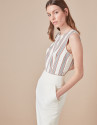 Beige sheath skirt