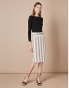 Striped sheath skirt