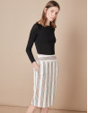 Striped sheath skirt