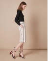 Striped sheath skirt