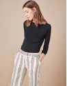 Pantalón masculino rayas crudo