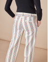 Beige striped, masculine cut, pants