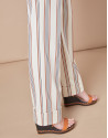 Pantalón masculino rayas crudo