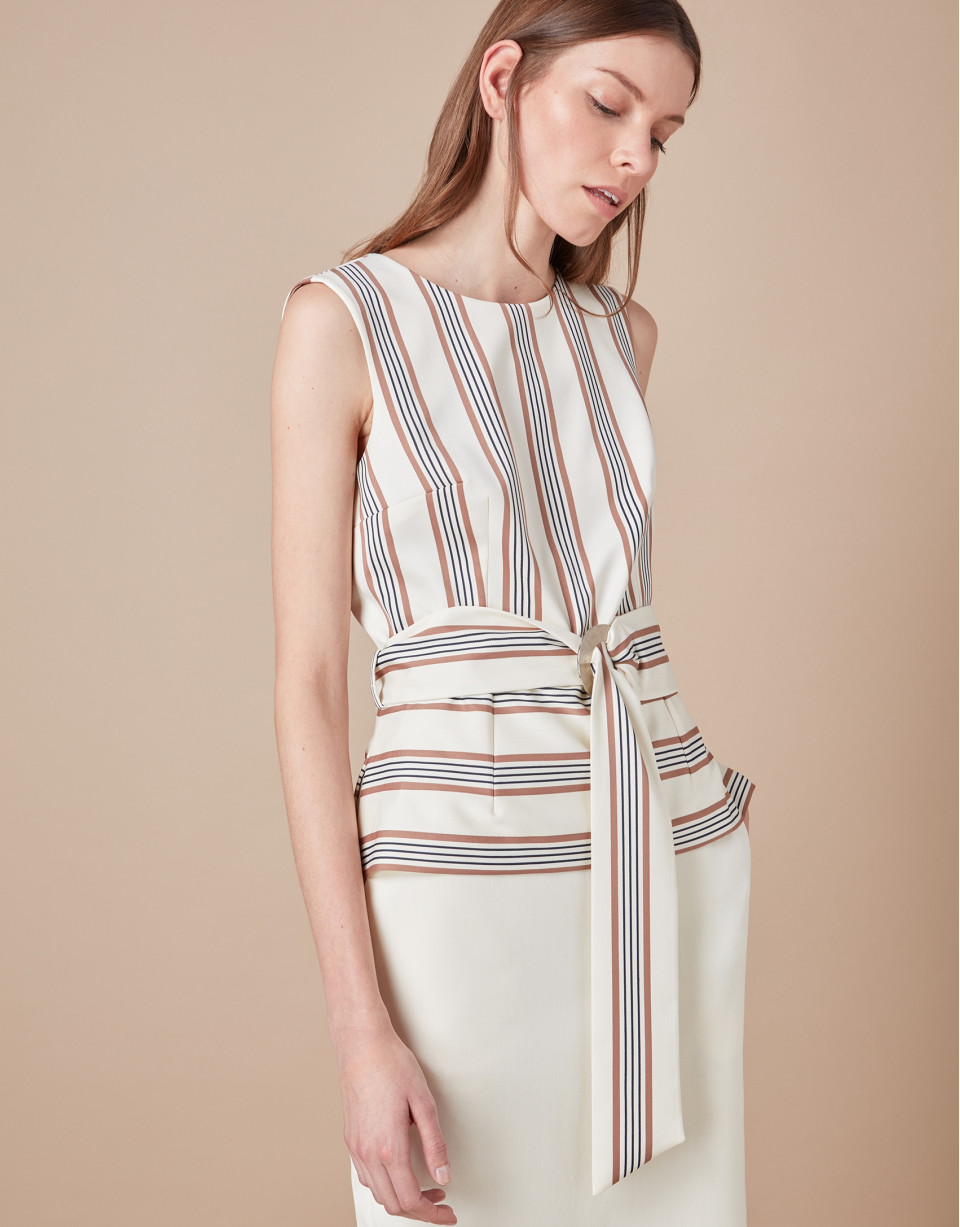Beige striped top