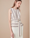 Beige striped top