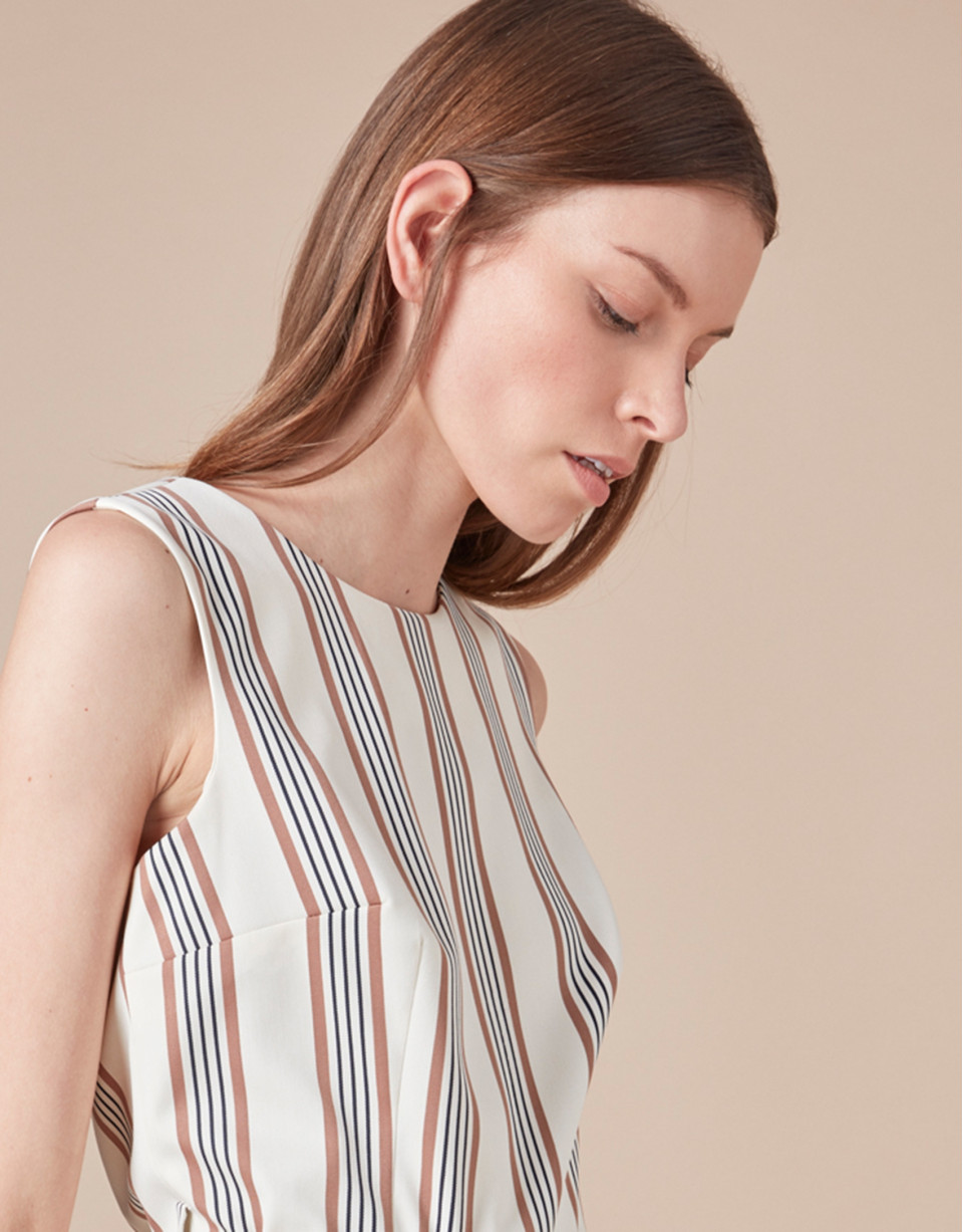 Beige striped top