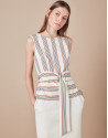 Beige striped top