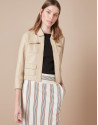 Beige leather windbreaker