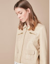 Beige leather windbreaker