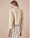 Cazadora piel beige