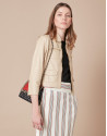 Cazadora piel beige