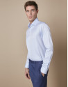 Light blue structured cotton dress shirt