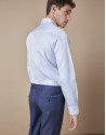 Light blue structured cotton dress shirt