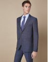 Blue checkered wool suit