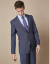 Traje lana cuadros azul