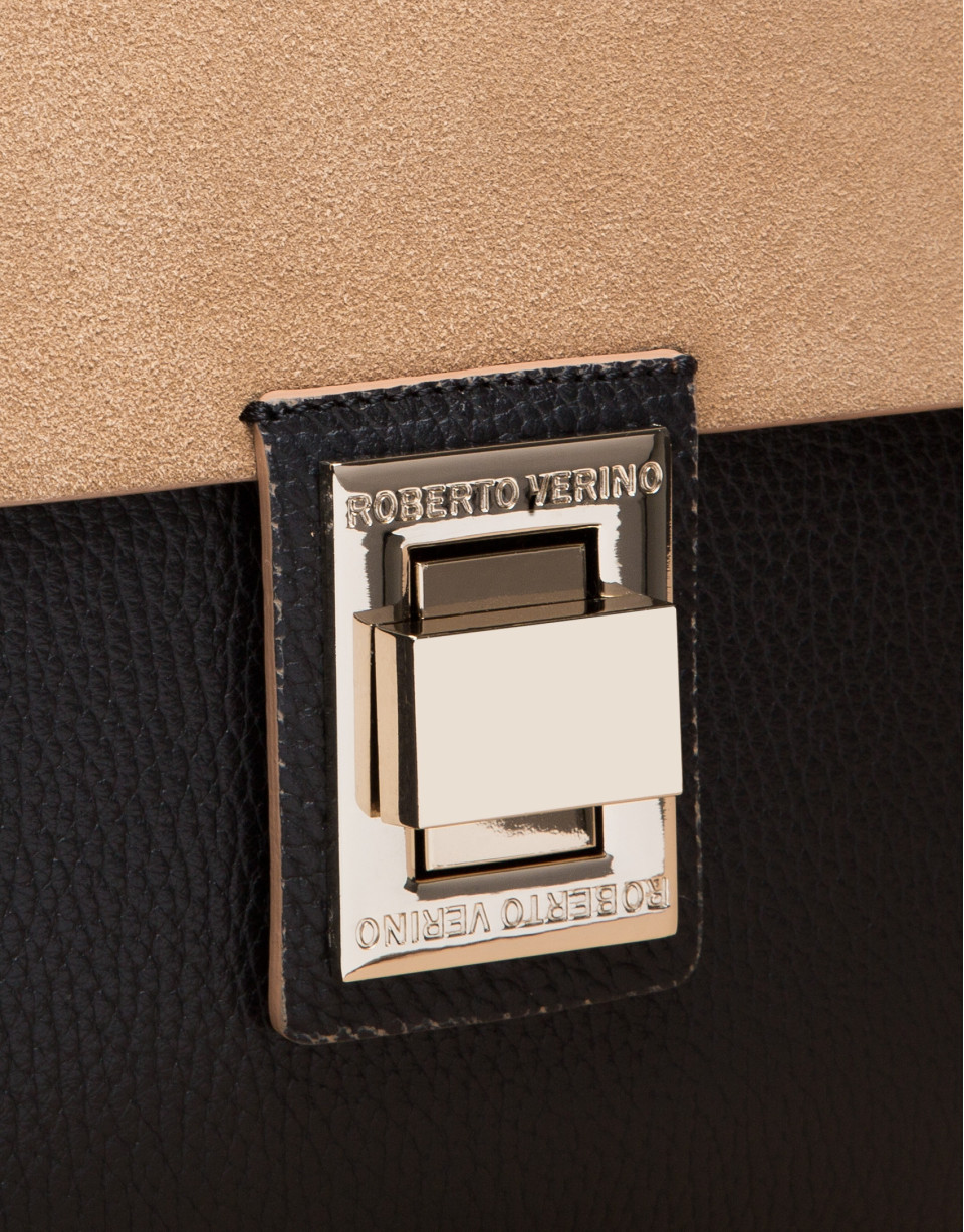 Black split  leather Gazel shoulder bag