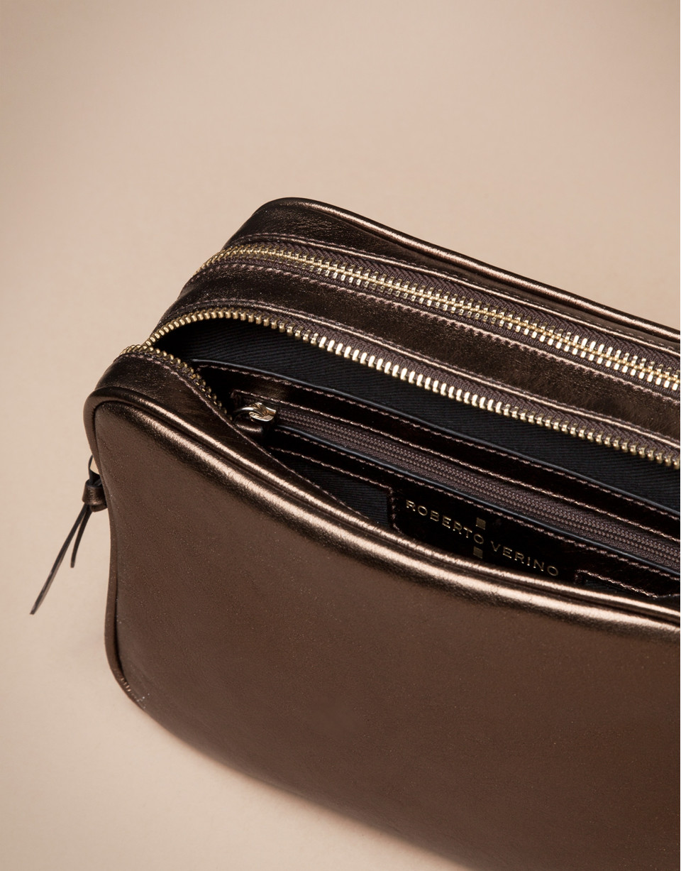 Copper laminated leather Taylor bag