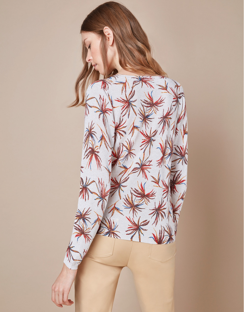 Red floral print t-shirt with glitter