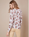 Red floral print t-shirt with glitter