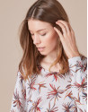 Red floral print t-shirt with glitter