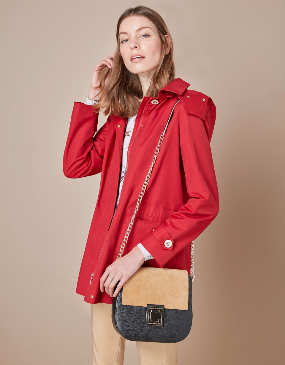 Black split  leather Gazel shoulder bag