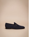 Mocasines estribo piel azul