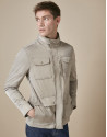 Taupe parka with four pockets