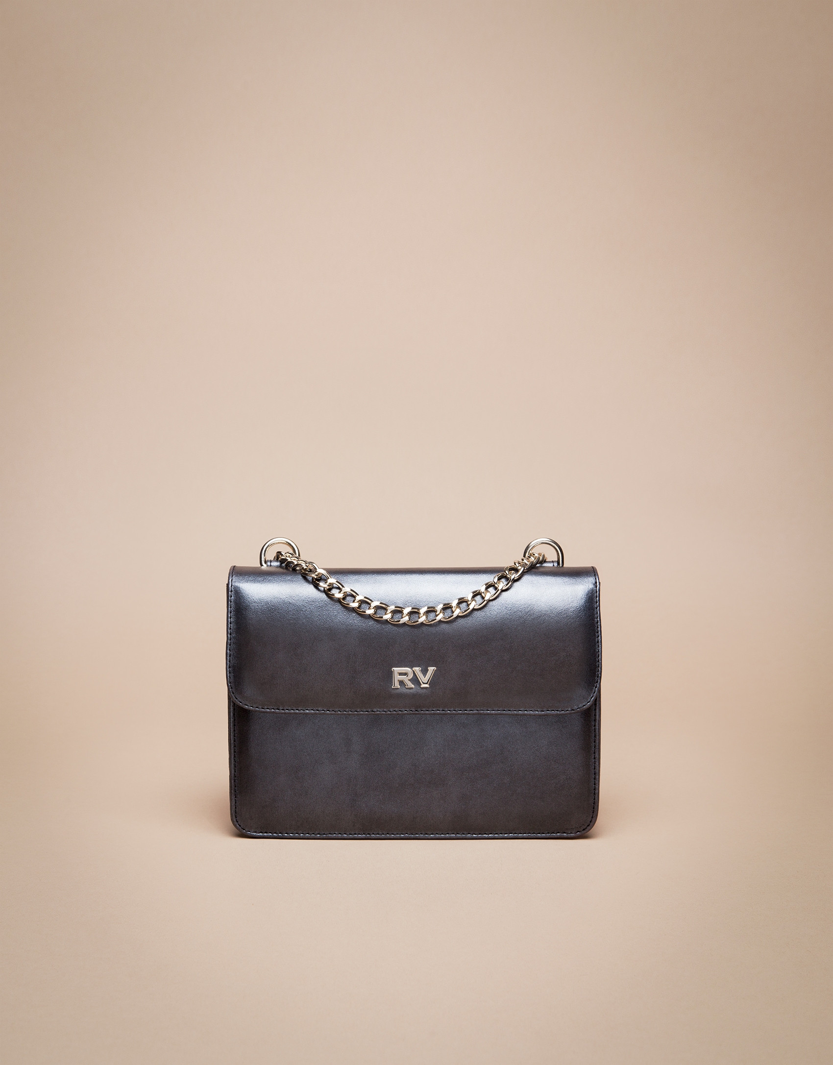 Mini shiny black Pompidou shoulder bag