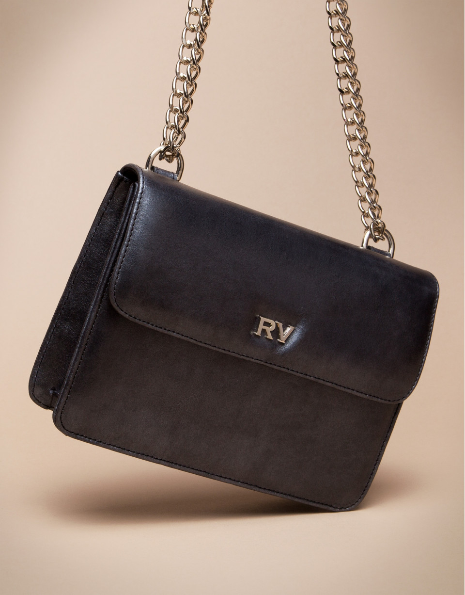 Bolso bandolera mini Pompidou negro brillo