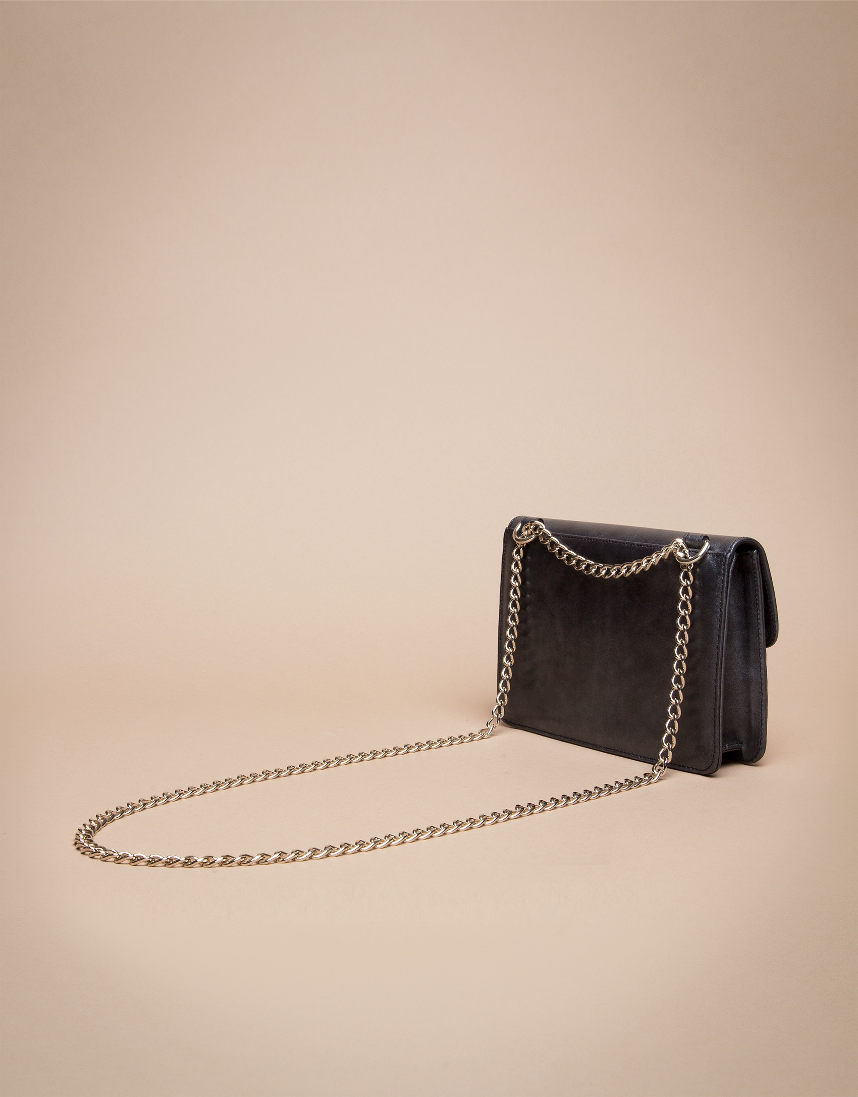 Mini shiny black Pompidou shoulder bag