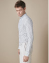 Khaki thin-striped sport shirt