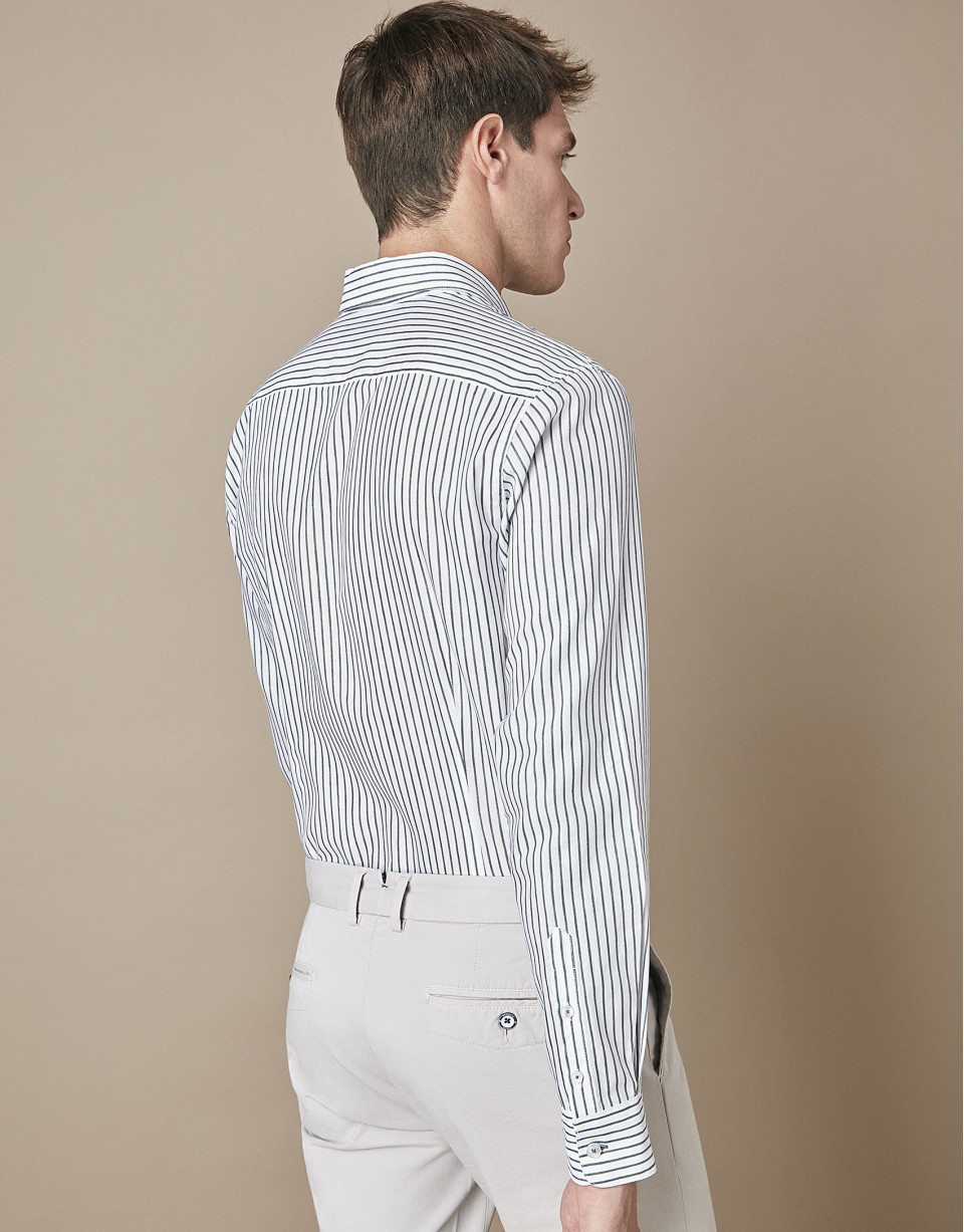 Camisa sport raya estrecha caqui