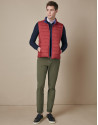 Red/blue quilted reversible vest