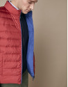Red/blue quilted reversible vest