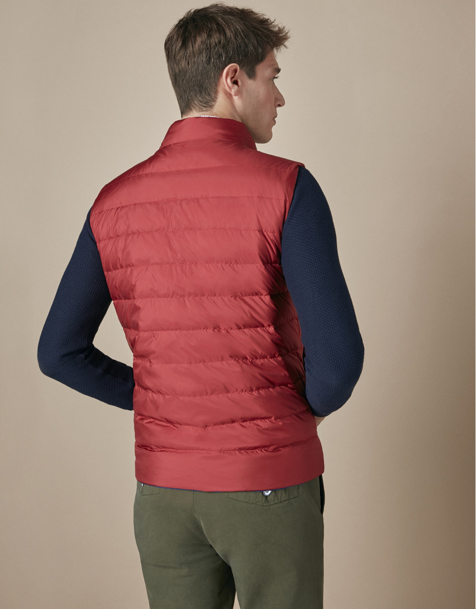 Chaleco reversible acolchado rojo/azulón