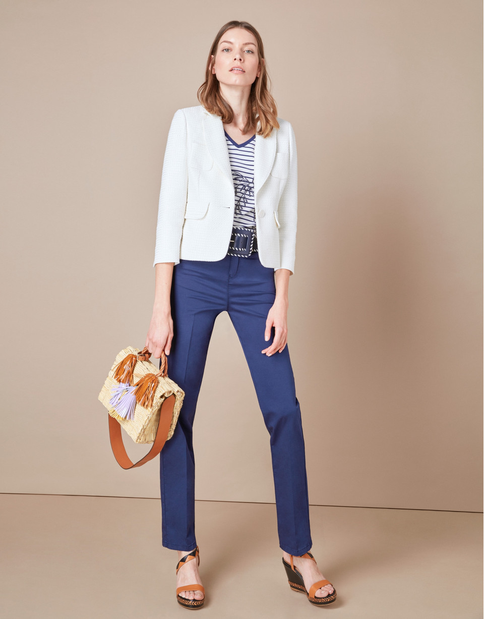 Navy blue sport pants with five pockets