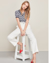White high-waisted sport pants