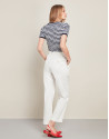 White high-waisted sport pants