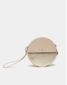Round alligator embossed Cookie bag with Gold Chiaro
