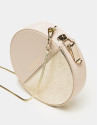 Bolso redondo Cookie grabado serpiente oro chiaro