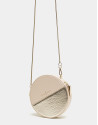 Round alligator embossed Cookie bag with Gold Chiaro