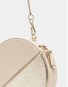 Round alligator embossed Cookie bag with Gold Chiaro