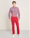 Burgundy cotton chinos