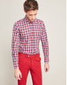 Burgundy cotton chinos